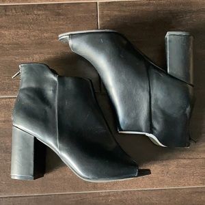 Black Peek Toe Booties